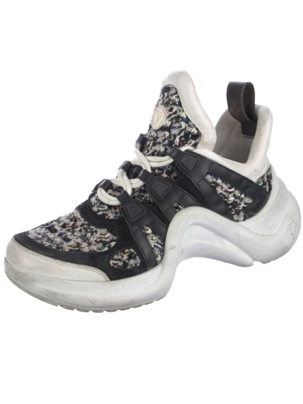 Louis Vuitton Multicolor Knit and Black Leather Archlight-style Sneaker
